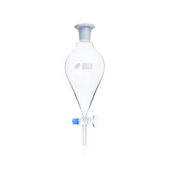 Funnels, Separating, Pear Shape, with Glass Stopcock & I/C Stopper,Made from Heat Resistant, Low Expansion Borosilicate Glass, RIVIERA/60ml