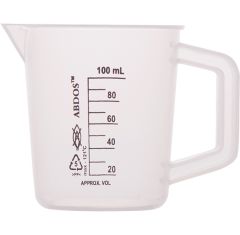 Beakers With Handle, TPX, 250 ml, 94 mm, No. Per Case- 6
