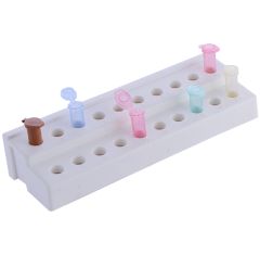 Rack For Micro Centrifuge Tube, PC, 1.5 ml, 2.0 ml White, No. per case-8