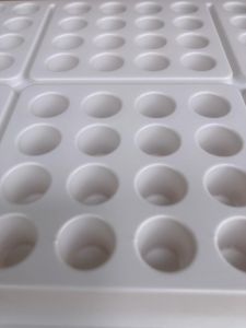 TAURUSDISPO Insect Rearing Trays, 16x8wells, white HIPS, Sterile