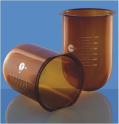 Amber L Flask with Side Cut for Dissolution Apparatus 1 L