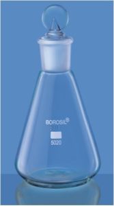 Narrow Mouth Erlenmeyer Conical Flask with Interchangeable Stopper 2 L