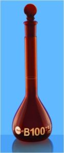 VOLUMETRIC FLASK 'B'50 ML AMBER