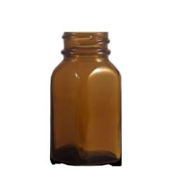 AMBER WIDE MOUTH SQUARE BOTTLE 250ML