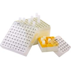 Cryo Box, PC, for 1 - 2 ml vial, 25 (5 x 5 Array), White, Yellow, Blue,  No. per case-8