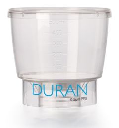DURAN 500 ml Funnel Only Gamma sterilized/Membrane Pore Size µmPES.0.2/Filter Dia mm.90/Thread mm.45